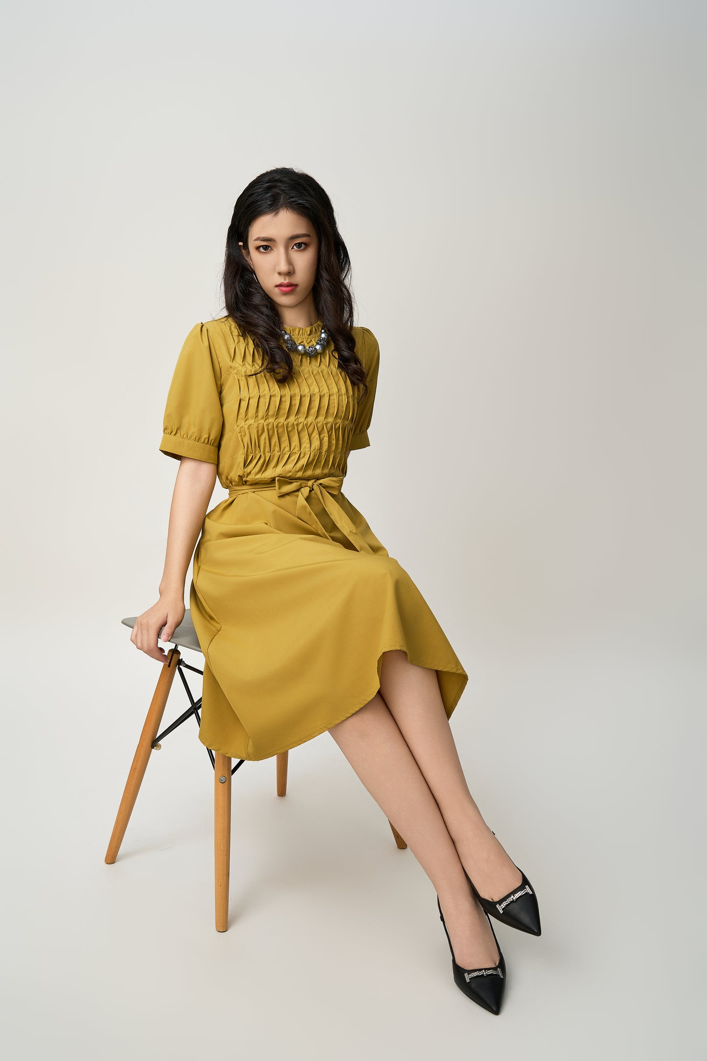 Pleated Midi Dress