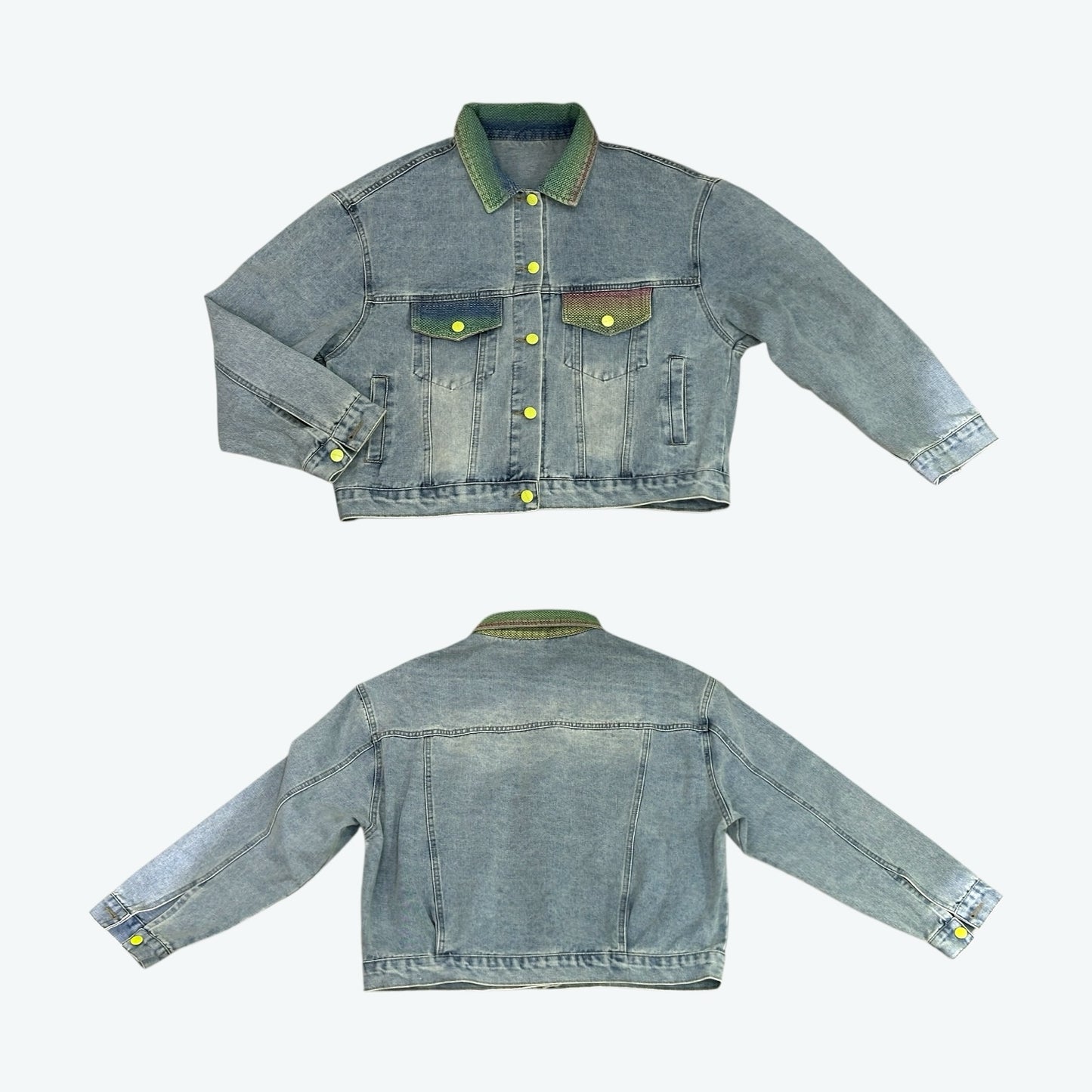 Multicolored Details Denim Jacket