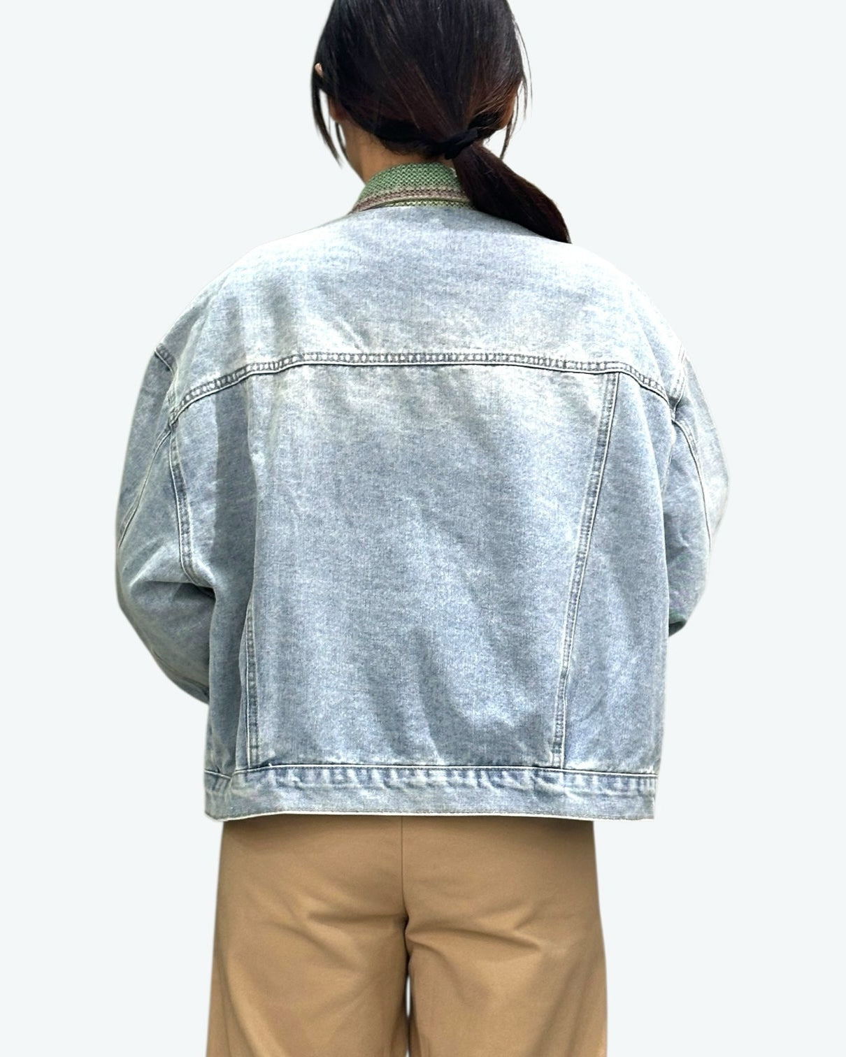 Multicolored Details Denim Jacket