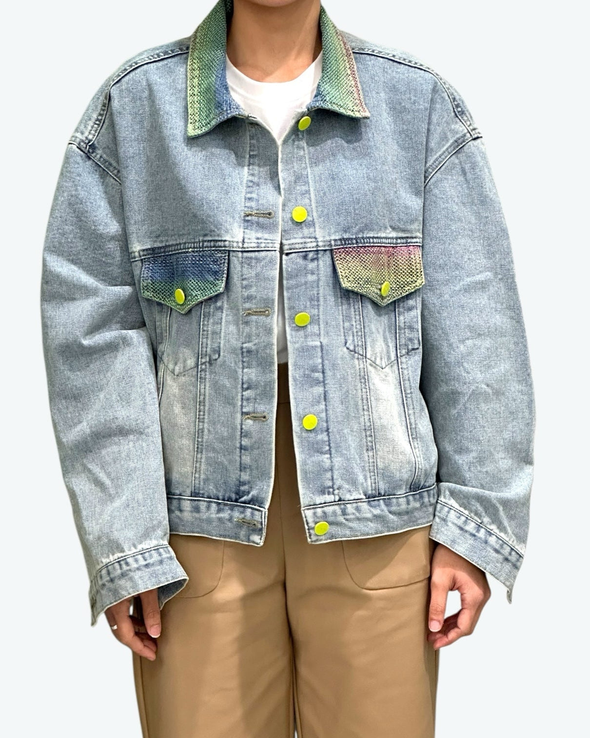 Multicolored Details Denim Jacket