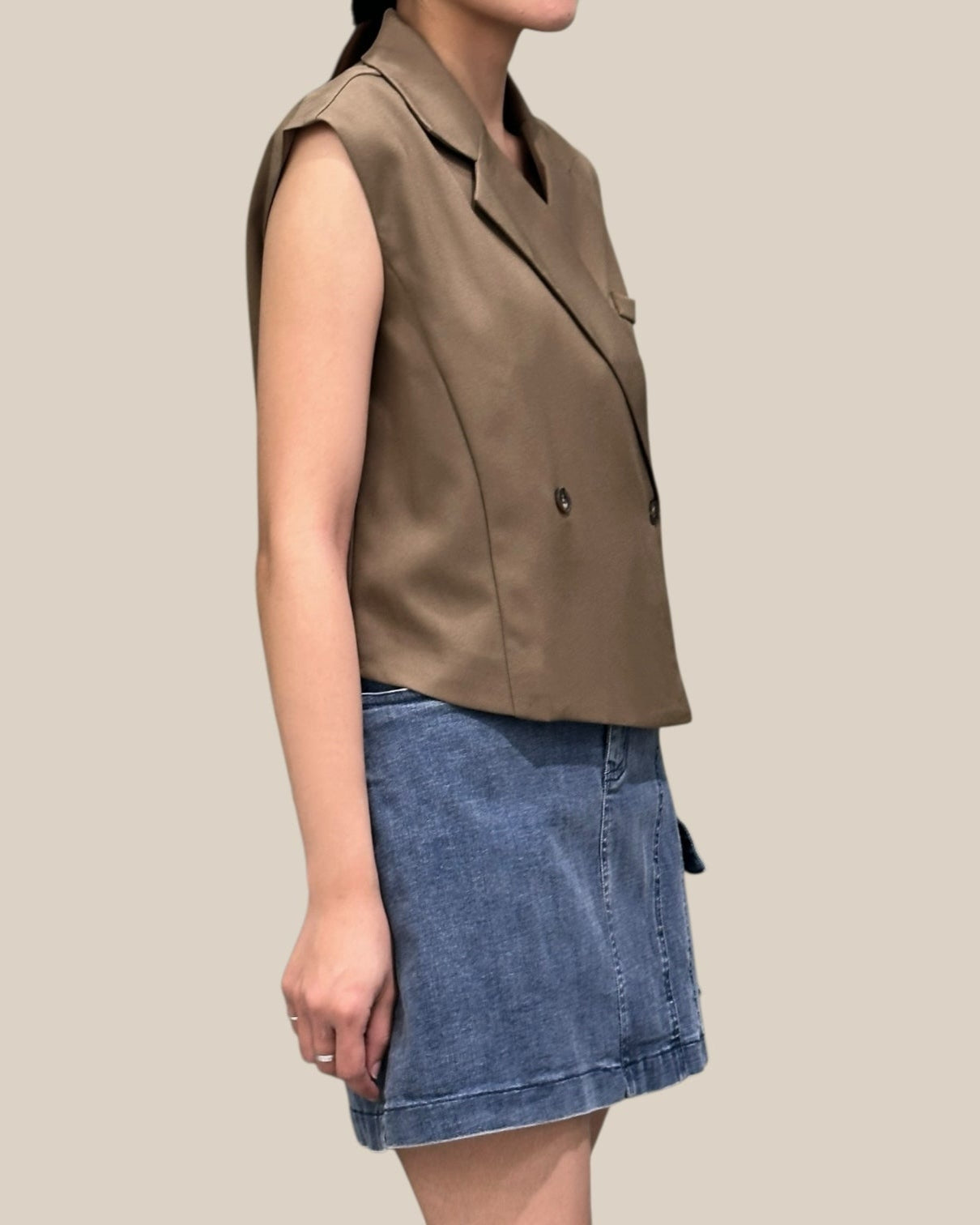 Sleeveless Tailoring Blazer
