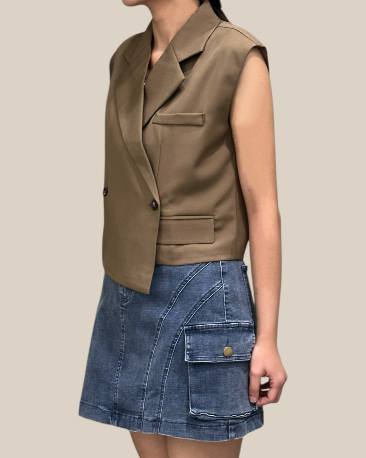 Sleeveless Tailoring Blazer