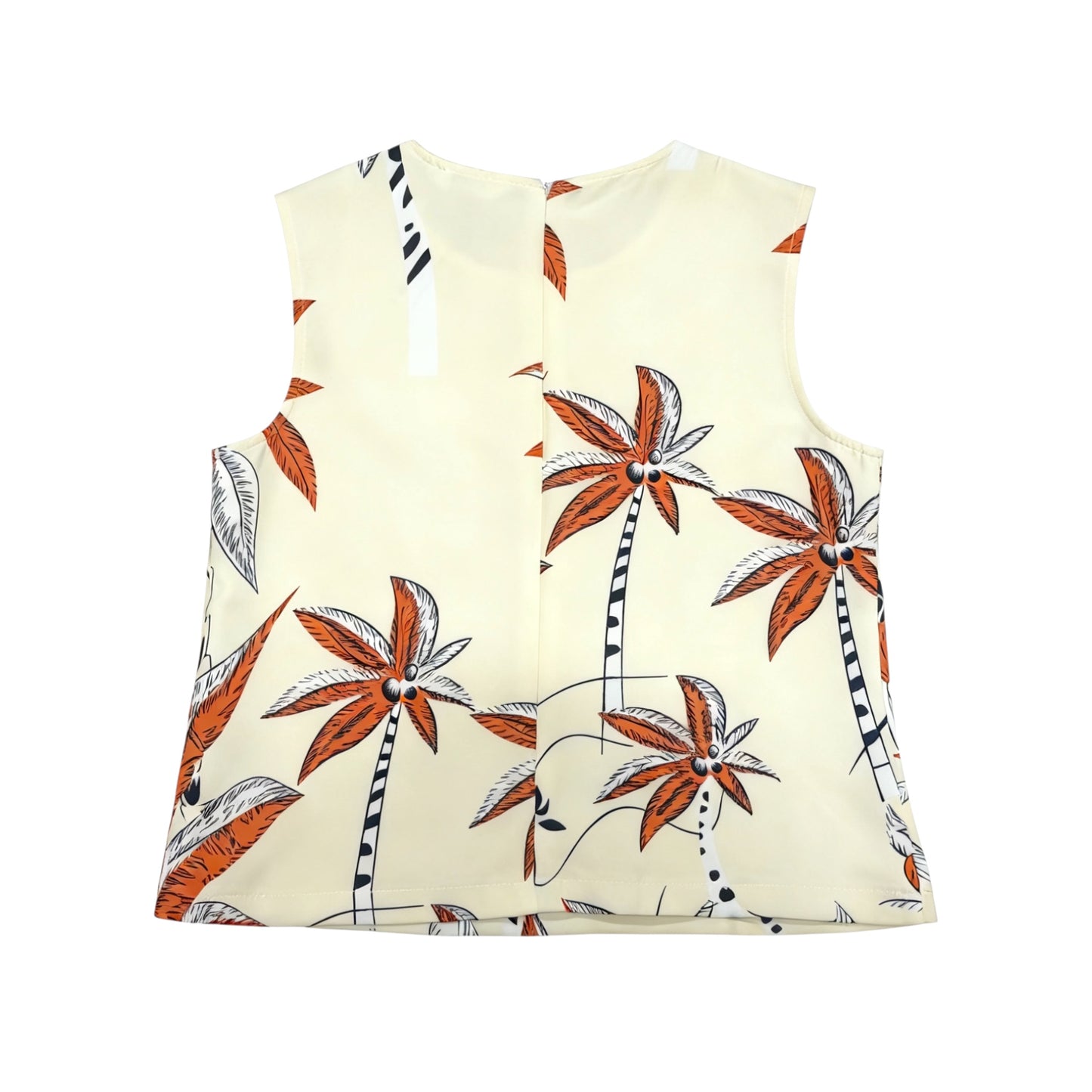 Tropical Plam Sleveless Top