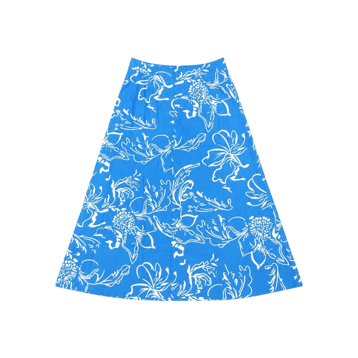 Line Art Floral A Line Maxi Skirt