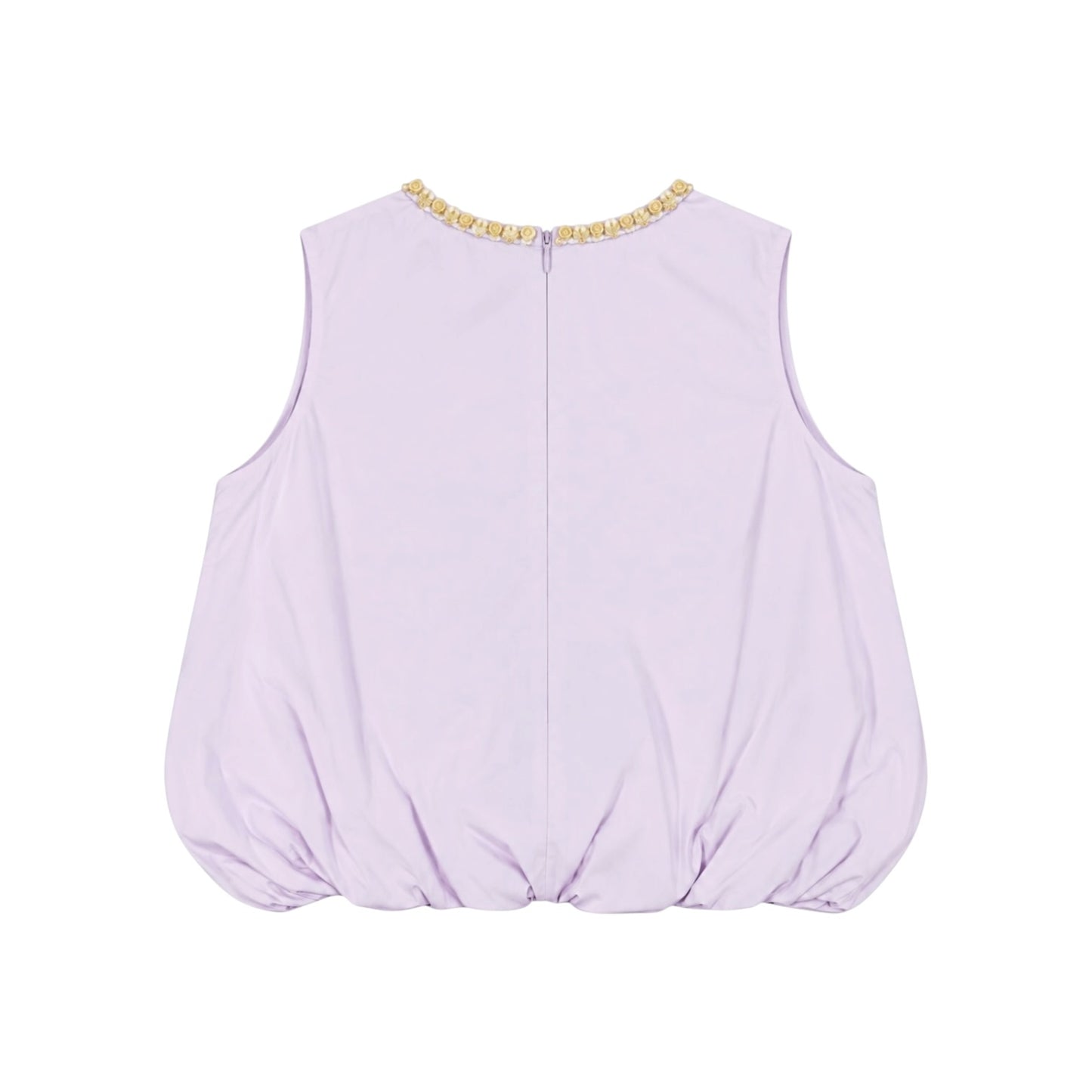 Embellished Bubble Hem Sleeveless Top