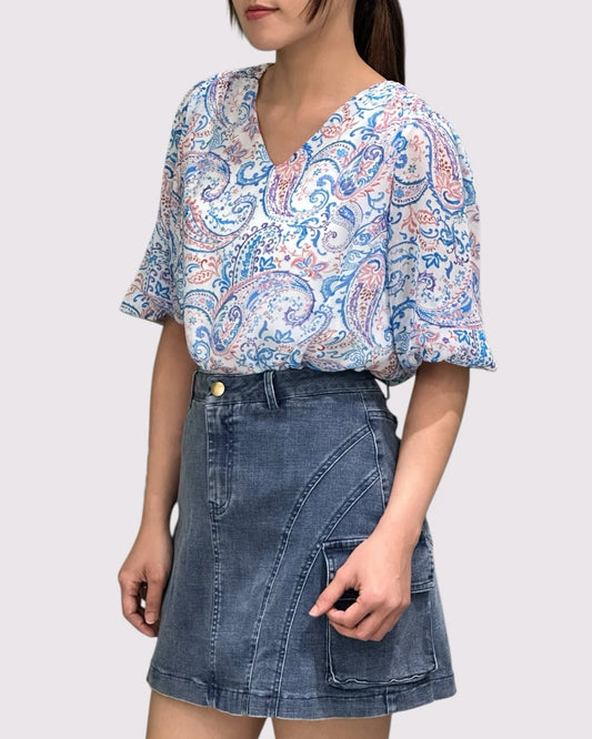 Paisley Print Chiffon Blouse