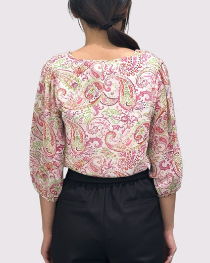 Paisley Print Chiffon Blouse