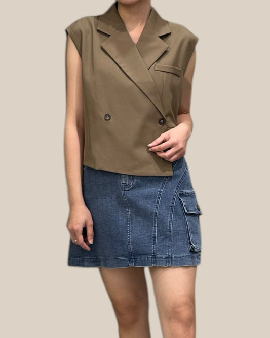 Sleeveless Tailoring Blazer