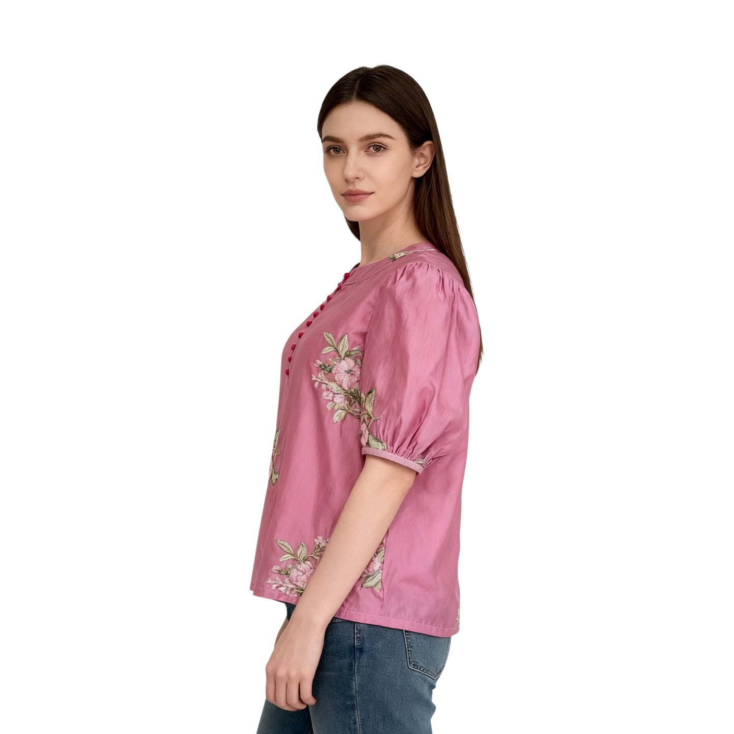 Romantic Rose Embroidery Blouse
