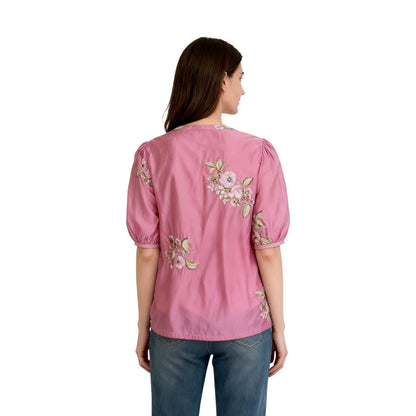 Romantic Rose Embroidery Blouse