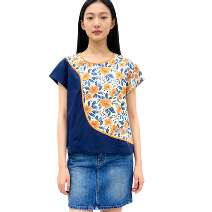 Asymmetrical Floral Top