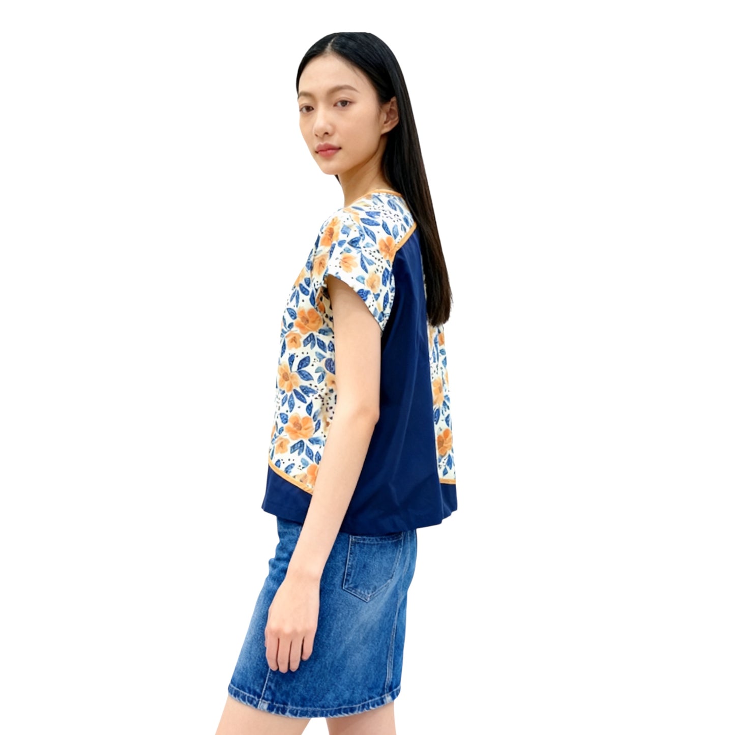 Asymmetrical Floral Top