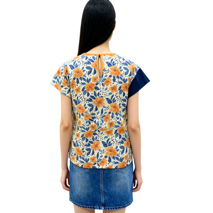 Asymmetrical Floral Top