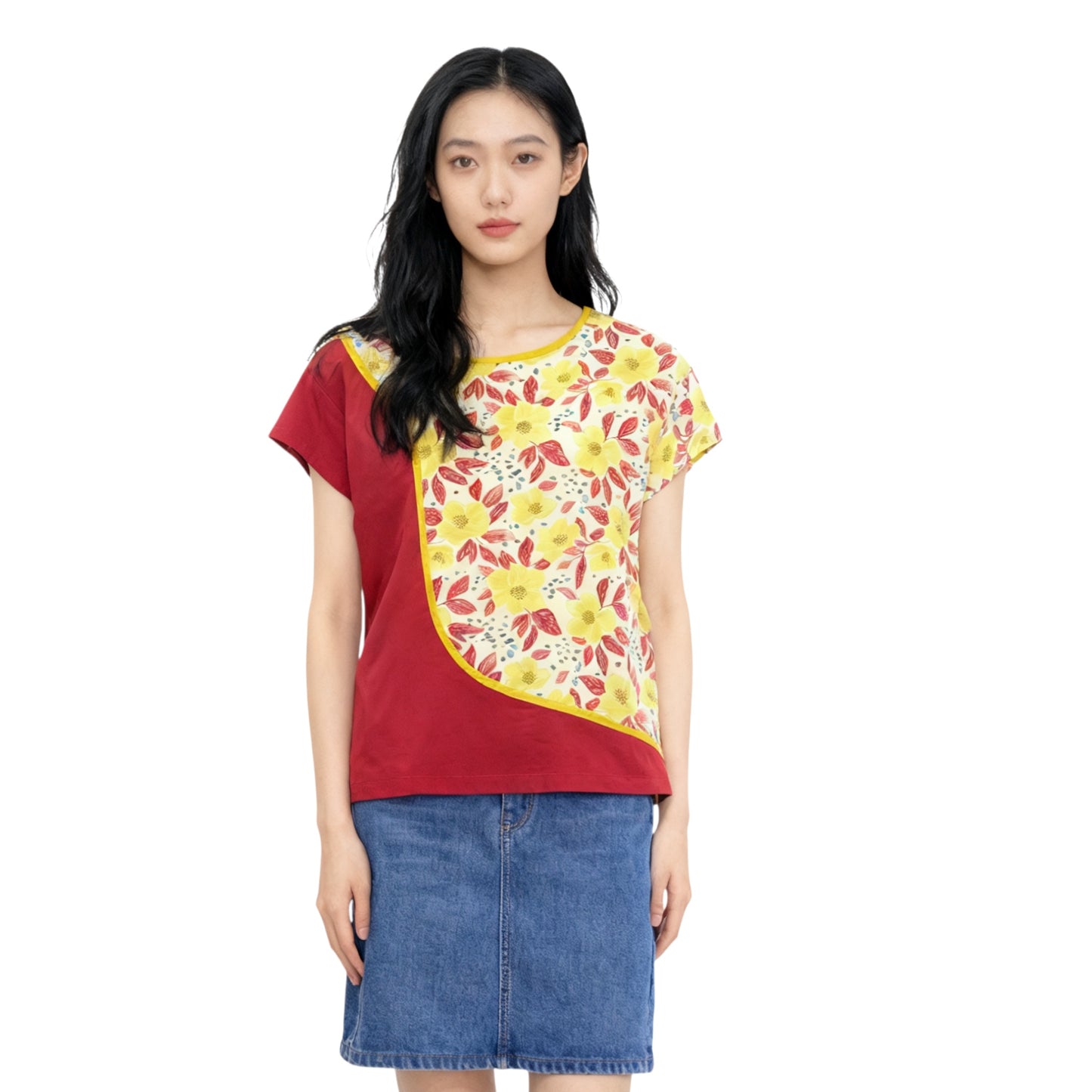 Asymmetrical Floral Top