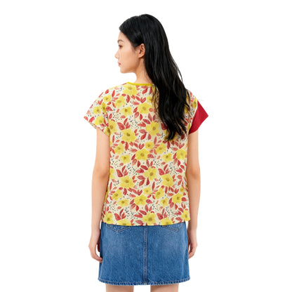 Asymmetrical Floral Top