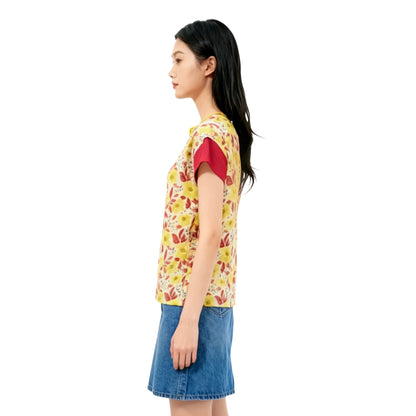 Asymmetrical Floral Top