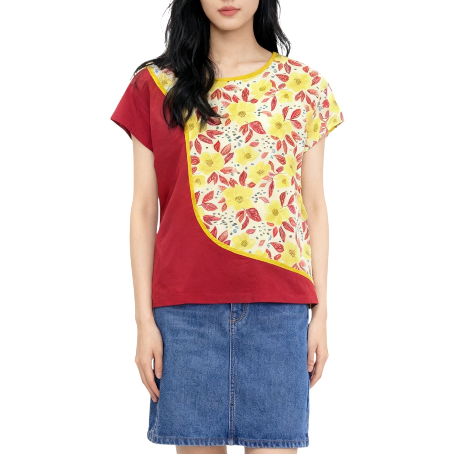 Asymmetrical Floral Top