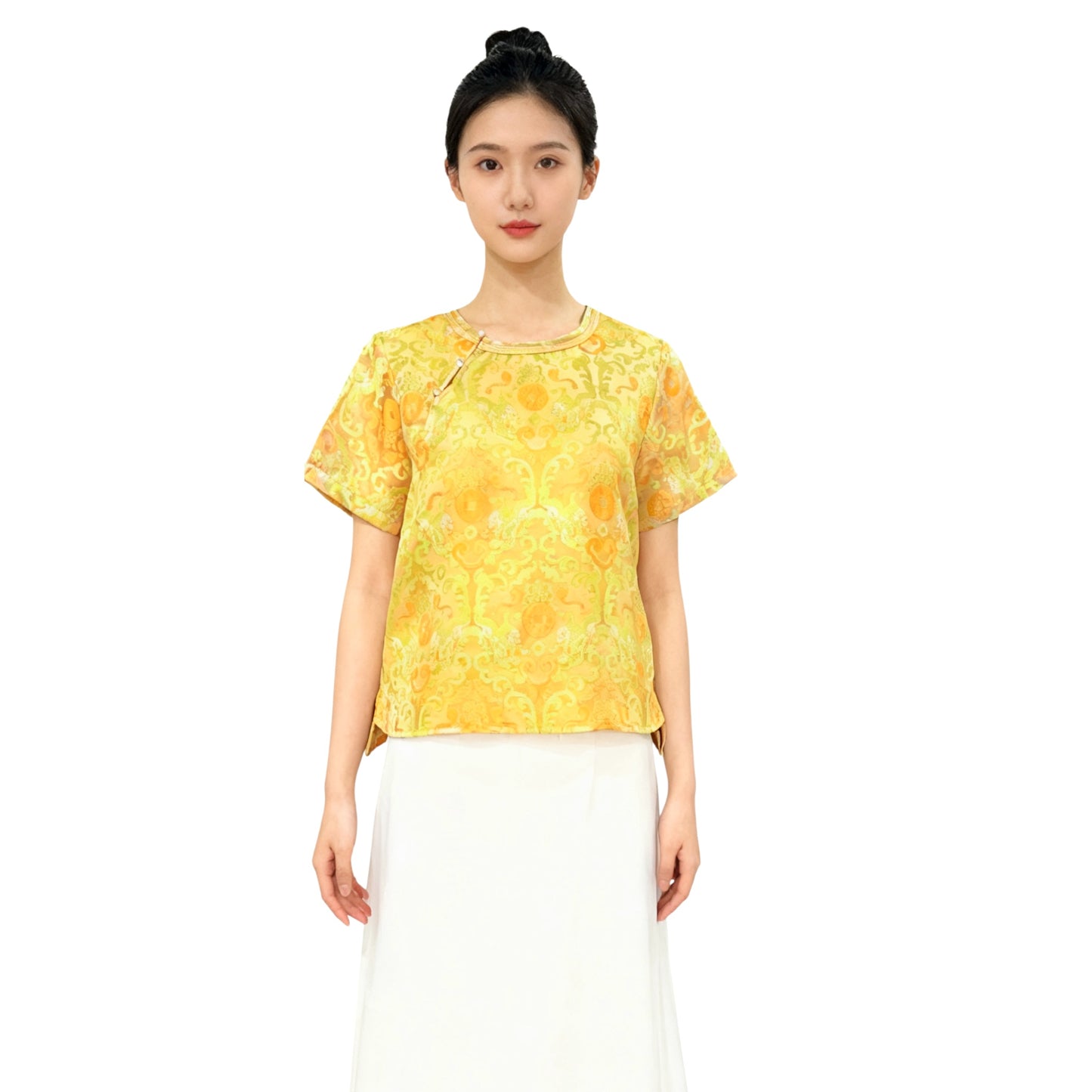 Woven Chinese Fusion Top