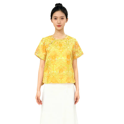 Woven Chinese Fusion Top