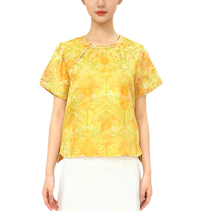 Woven Chinese Fusion Top