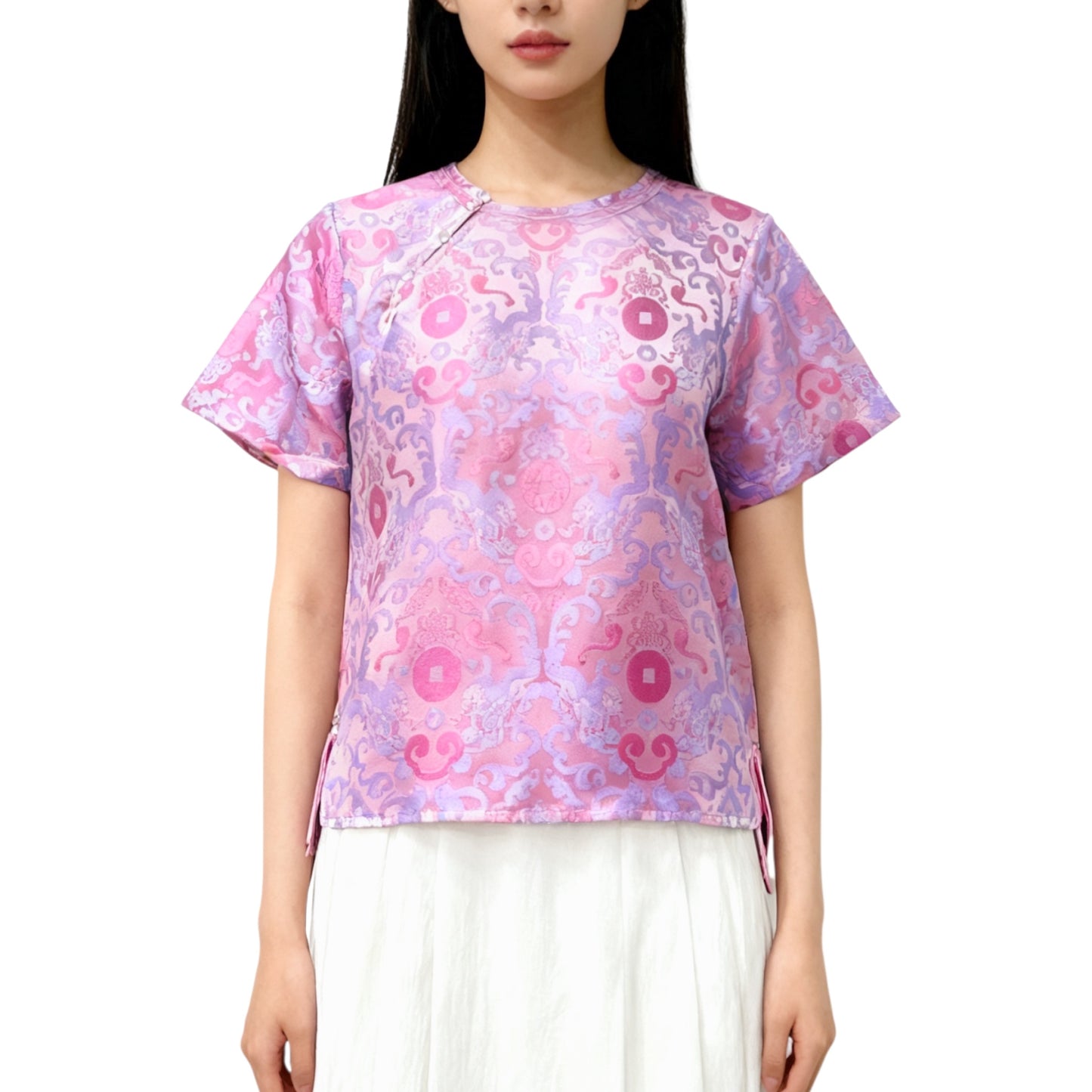 Woven Chinese Fusion Top
