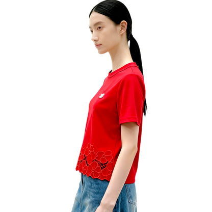 Top with floral cut-out lace