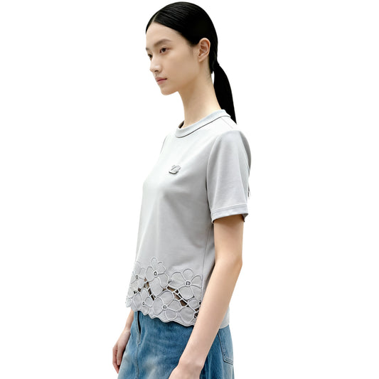 Top with floral cut-out lace