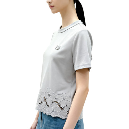 Top with floral cut-out lace