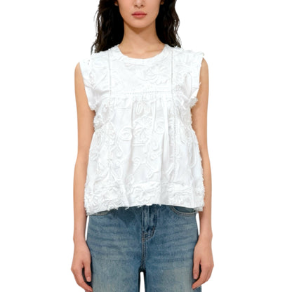 Embroidered Sleeveless Top
