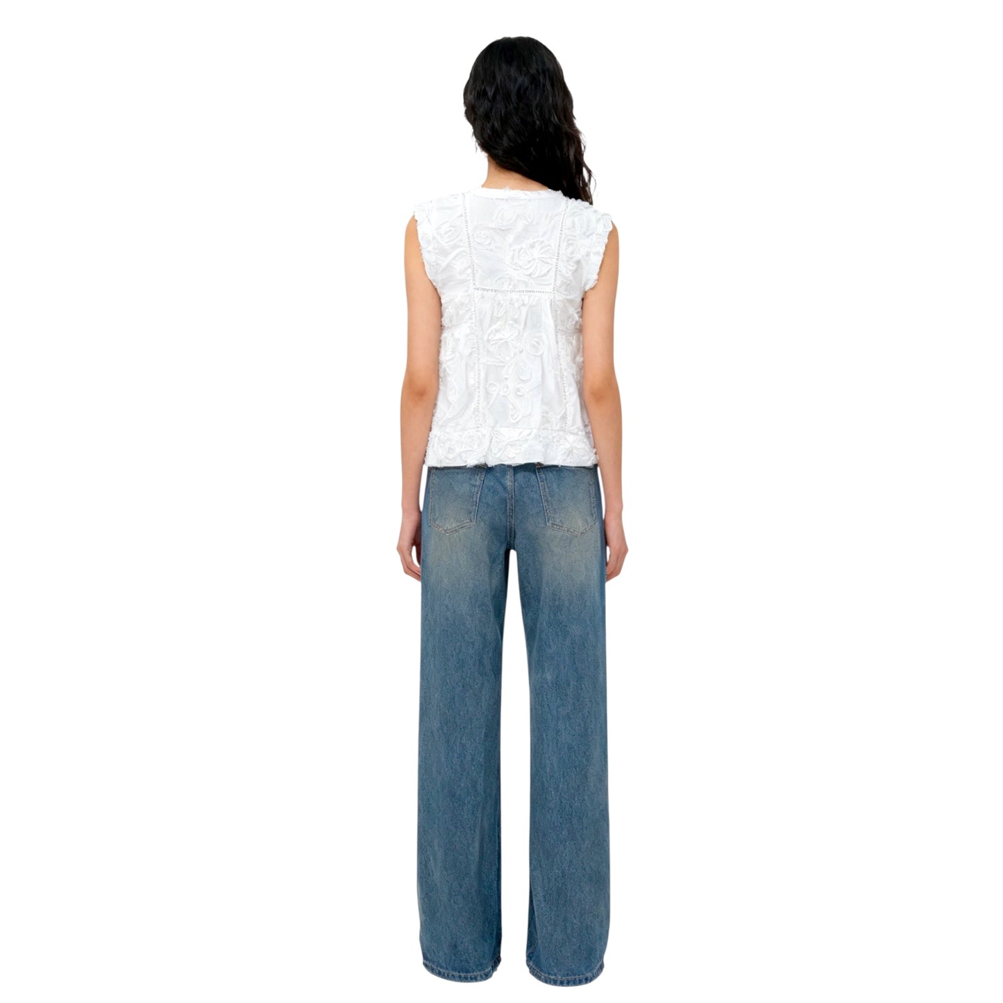 Embroidered Sleeveless Top