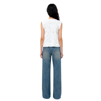 Embroidered Sleeveless Top