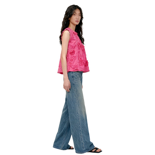 Embroidered Sleeveless Top