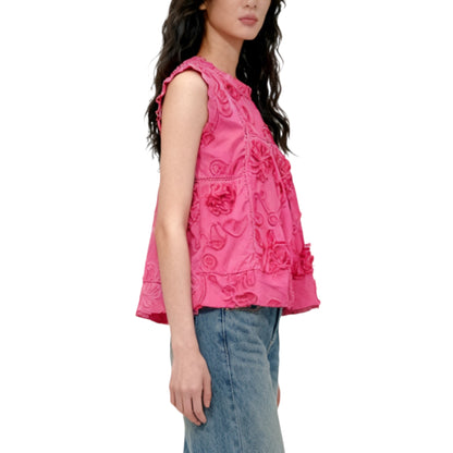 Embroidered Sleeveless Top