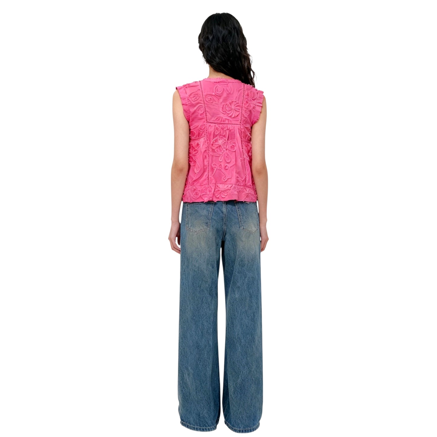 Embroidered Sleeveless Top