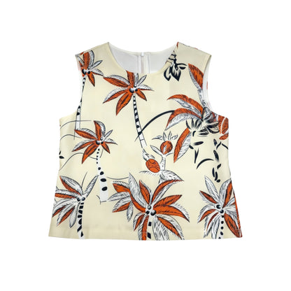 Tropical Plam Sleveless Top