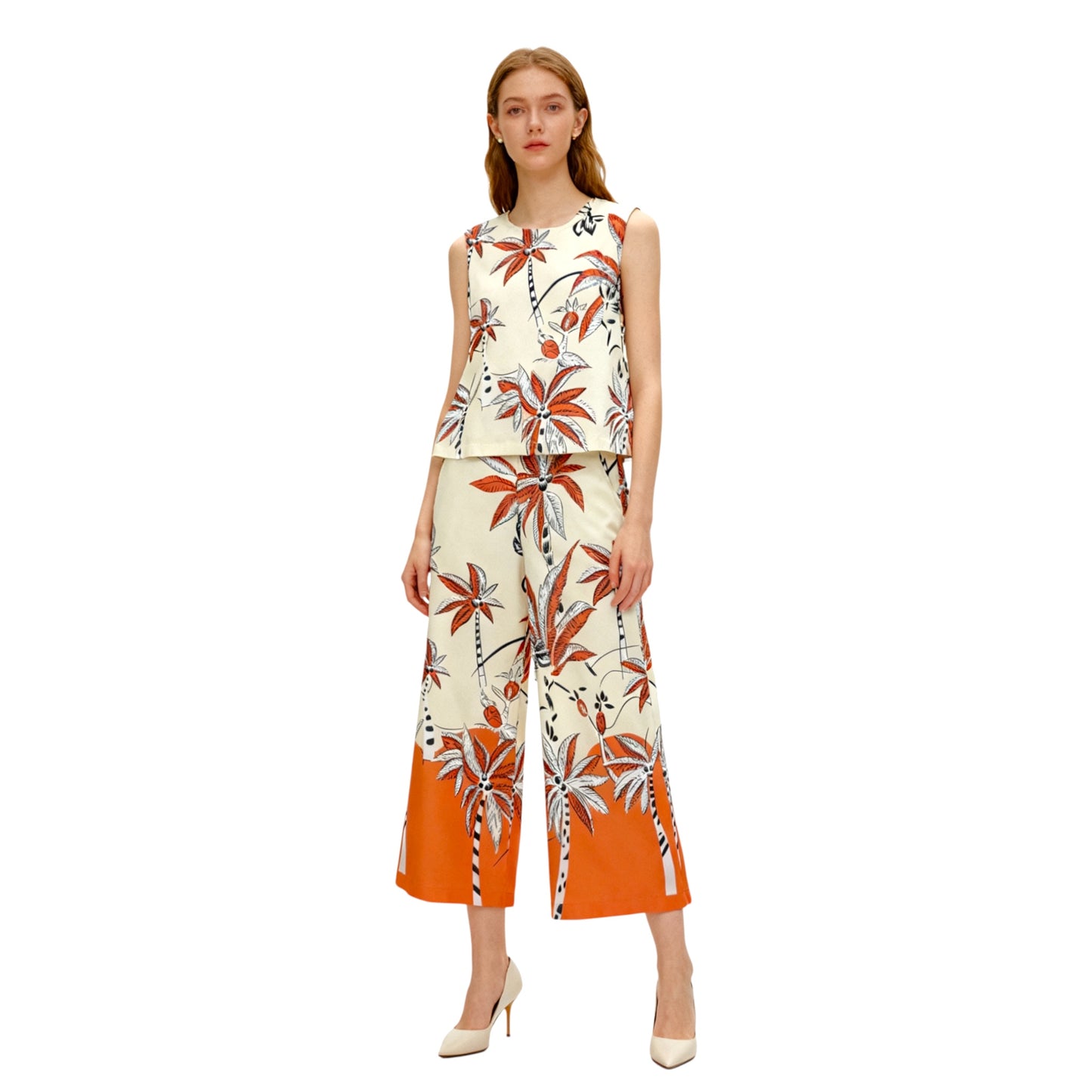 Tropical Palm Wide Trouser