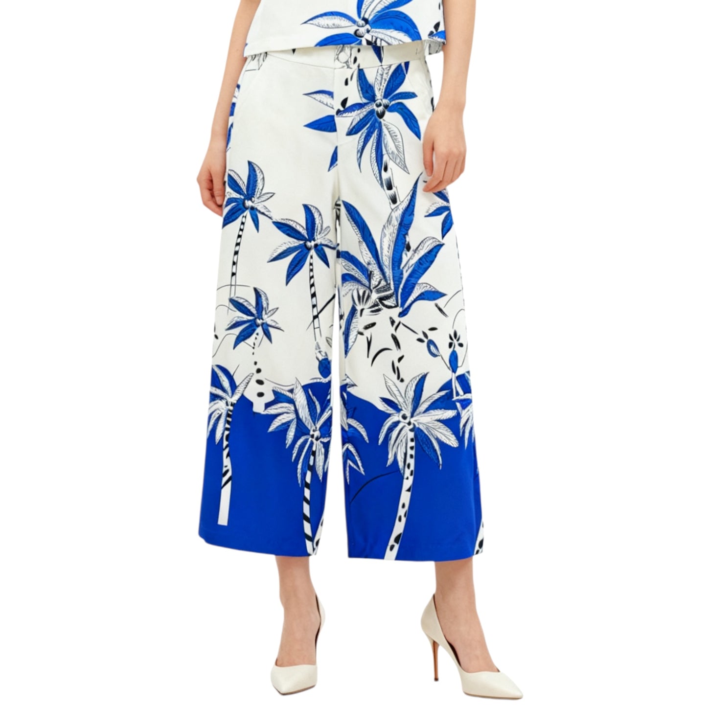 Tropical Palm Wide Trouser