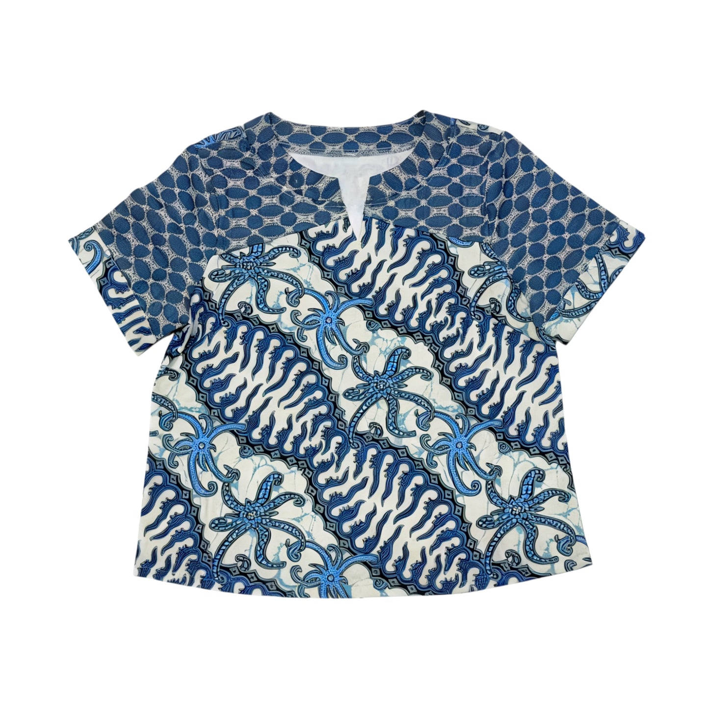 Blue & White Patterned Shirt