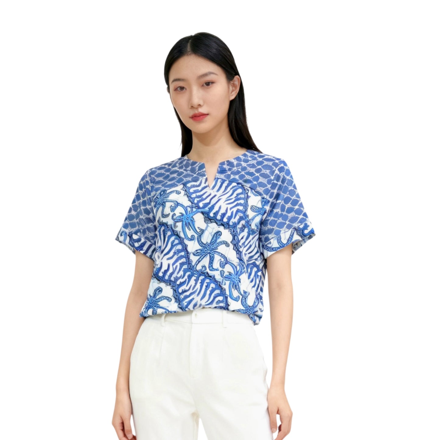 Blue & White Patterned Shirt