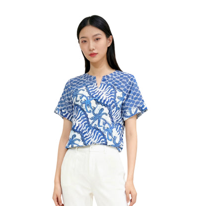 Blue & White Patterned Shirt
