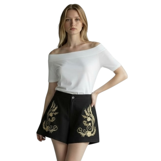 Embroidery High Waisted Short