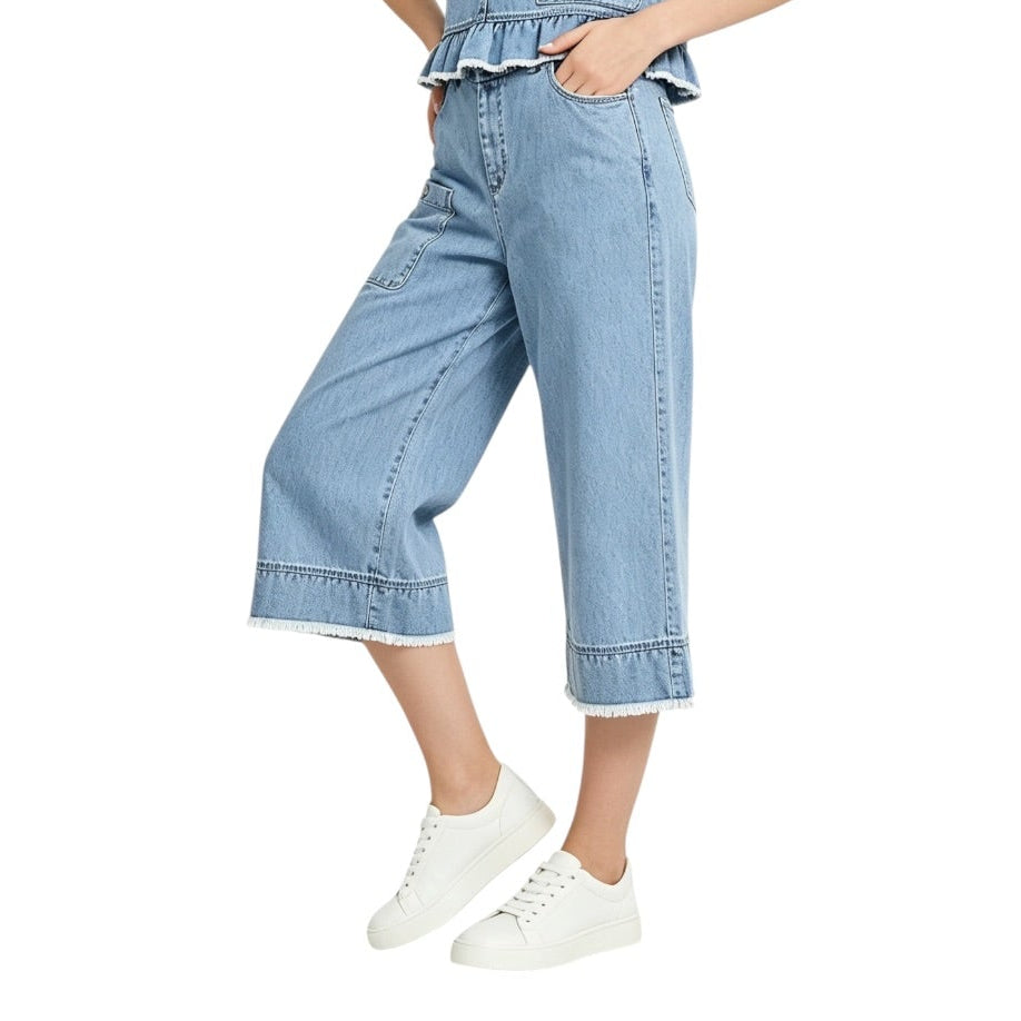 Denim Flared Culottes
