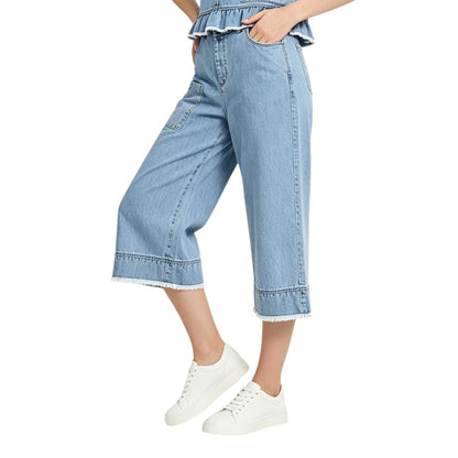 Denim Flared Culottes