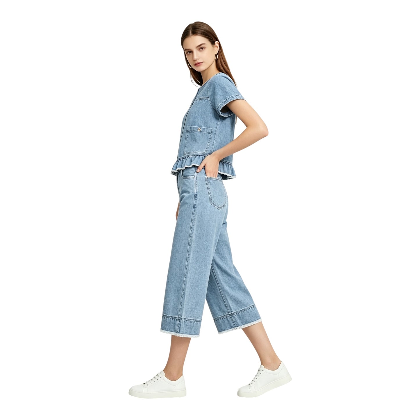 Denim Flared Culottes