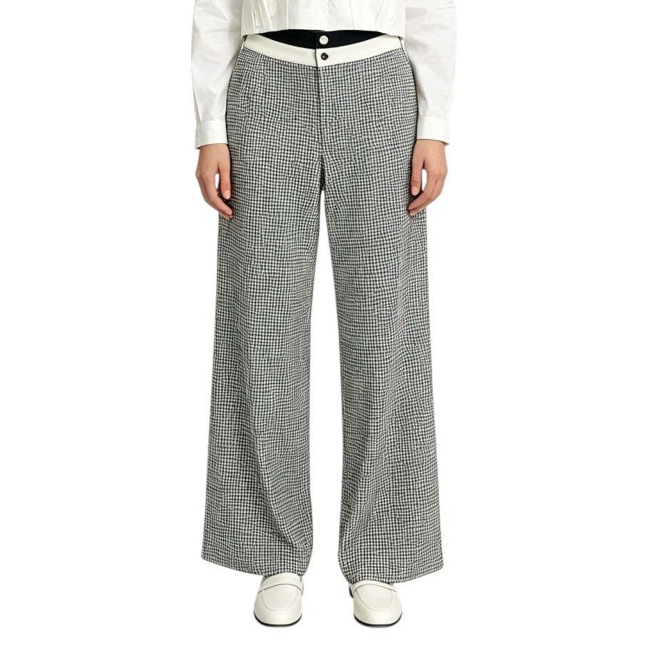 Wide Leg Checkers Trouser