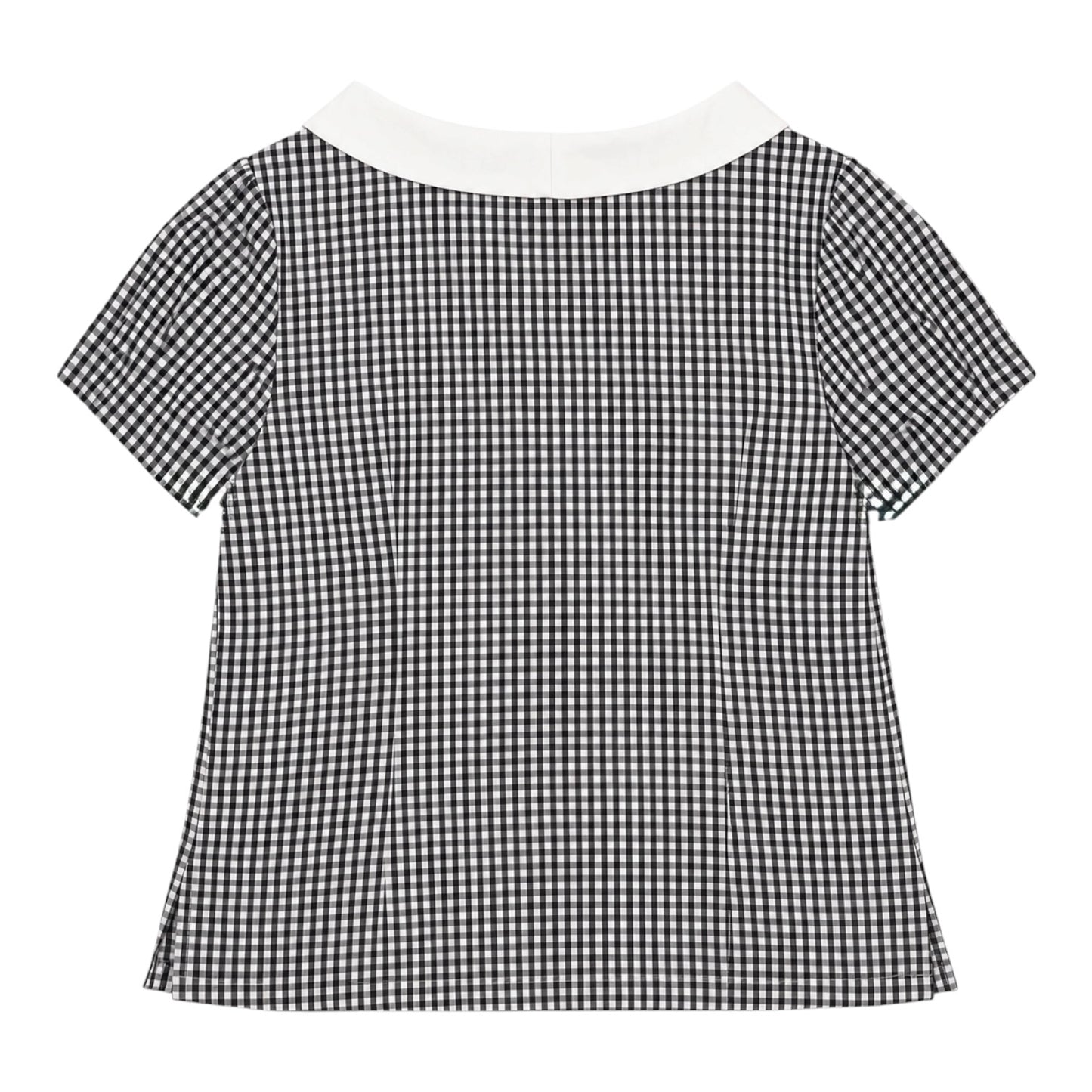 French Collar Design Checker Top