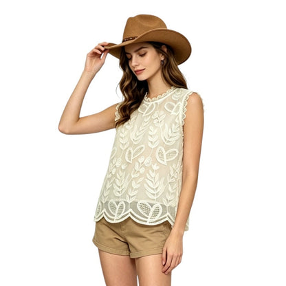 Sleeveless Lace Blouse