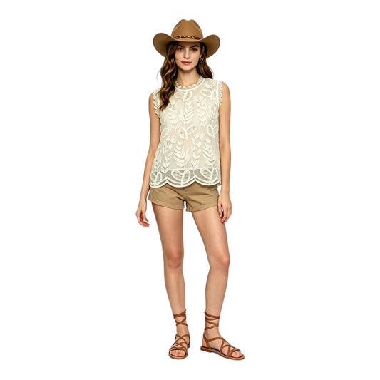 Sleeveless Lace Blouse