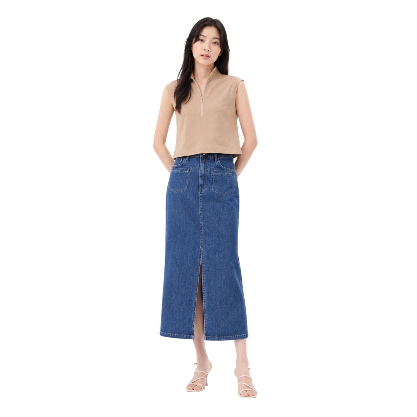 Sleeveless Quarter-Zip Top