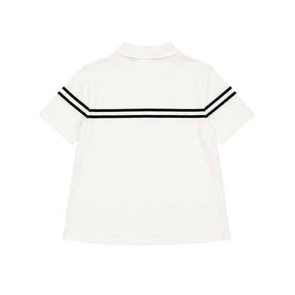 Sporty Striped Half Zip Top
